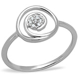 Rhodium Brass Ring with AAA Grade CZ  in Clear