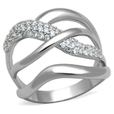 Rhodium Brass Ring with AAA Grade CZ  in Clear
