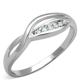 Rhodium Brass Ring with AAA Grade CZ  in Clear