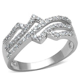 Rhodium Brass Ring with AAA Grade CZ  in Clear