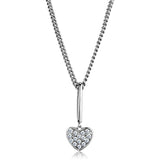 Rhodium Brass Chain Pendant with AAA Grade CZ  in Clear
