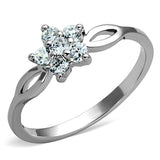 Rhodium Brass Ring with AAA Grade CZ  in Clear
