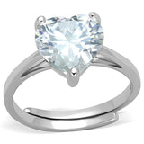 Rhodium Brass Ring with AAA Grade CZ  in Clear
