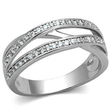Rhodium Brass Ring with AAA Grade CZ  in Clear