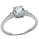 Rhodium Brass Ring with AAA Grade CZ  in Clear