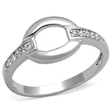 Rhodium Brass Ring with AAA Grade CZ  in Clear