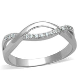 Rhodium Brass Ring with AAA Grade CZ  in Clear