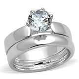 Rhodium Brass Ring with AAA Grade CZ  in Clear