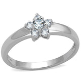 Rhodium Brass Ring with AAA Grade CZ  in Clear