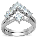 Rhodium Brass Ring with AAA Grade CZ  in Clear
