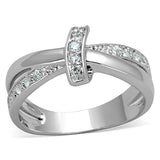 Rhodium Brass Ring with AAA Grade CZ  in Clear