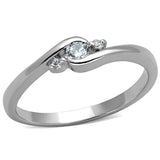 Rhodium Brass Ring with AAA Grade CZ  in Clear