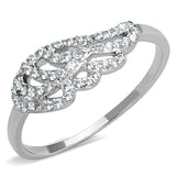 Rhodium Brass Ring with AAA Grade CZ  in Clear