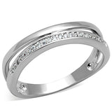 Rhodium Brass Ring with AAA Grade CZ  in Clear