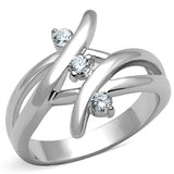 Rhodium Brass Ring with AAA Grade CZ  in Clear