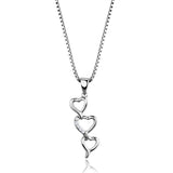 Rhodium Brass Chain Pendant with AAA Grade CZ  in Clear