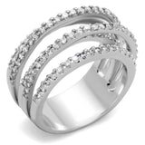 Rhodium Brass Ring with AAA Grade CZ  in Clear