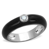 Rhodium Brass Ring with AAA Grade CZ  in Clear