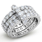 Rhodium Brass Ring with AAA Grade CZ  in Clear