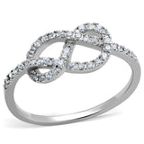 Rhodium Brass Ring with AAA Grade CZ  in Clear