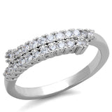Rhodium Brass Ring with AAA Grade CZ  in Clear