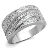 Rhodium Brass Ring with AAA Grade CZ  in Clear