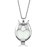 Rhodium Brass Magnifier pendant with Top Grade Crystal  in Clear