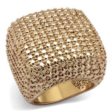 IP Rose Gold(Ion Plating) Brass Ring with AAA Grade CZ  in Metallic Light Gold