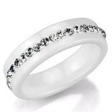 High polished (no plating) Stainless Steel Ring with Ceramic  in White