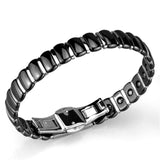 High polished (no plating) Stainless Steel Bracelet with Ceramic  in Jet