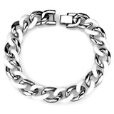 High polished (no plating) Stainless Steel Bracelet with Ceramic  in White
