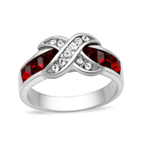 High polished (no plating) Stainless Steel Ring with Top Grade Crystal in Siam