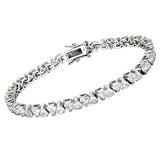 Rhodium Brass Bracelet with AAA Grade CZ  in Clear