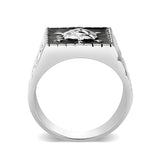 Brass Ring with Epoxy  in Jet Rhodium Plated