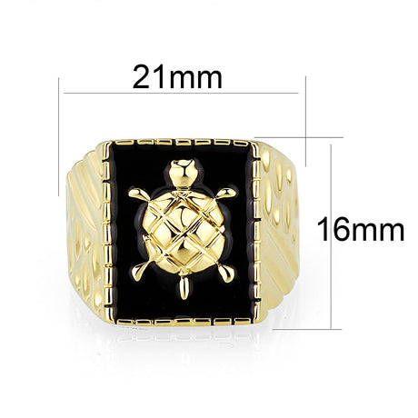 Brass Ring with Epoxy  in Jet Gold Plated
