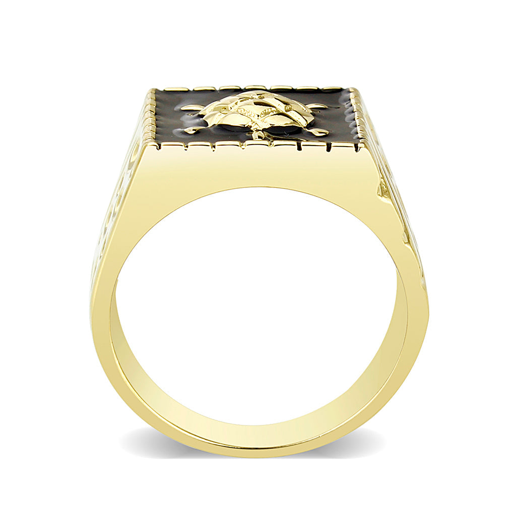 Brass Ring with Epoxy  in Jet Gold Plated