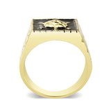 Brass Ring with Epoxy  in Jet Gold Plated