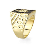 Brass Ring with Epoxy  in Jet Gold Plated