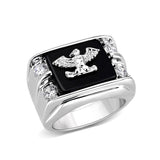 Brass Ring with Epoxy  in Jet Rhodium Plated