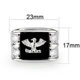 Brass Ring with Epoxy  in Jet Rhodium Plated
