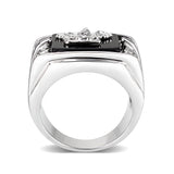 Brass Ring with Epoxy  in Jet Rhodium Plated
