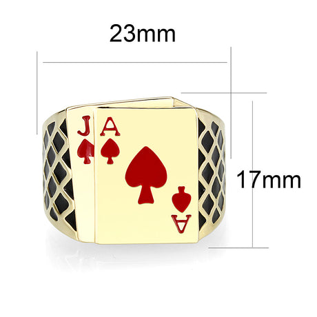 Brass Ring with Epoxy  in Red Gold Plated