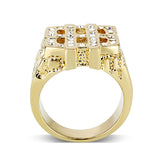 Brass Ring with Top Grade Crystal  in Clear Gold Plated