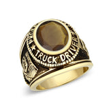 Ion Gold Plated  Brass Ring with Tiger Eye Stone