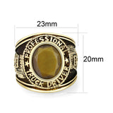 Ion Gold Plated  Brass Ring with Tiger Eye Stone