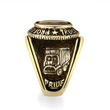 Ion Gold Plated  Brass Ring with Tiger Eye Stone