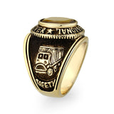 Ion Gold Plated  Brass Ring with Tiger Eye Stone