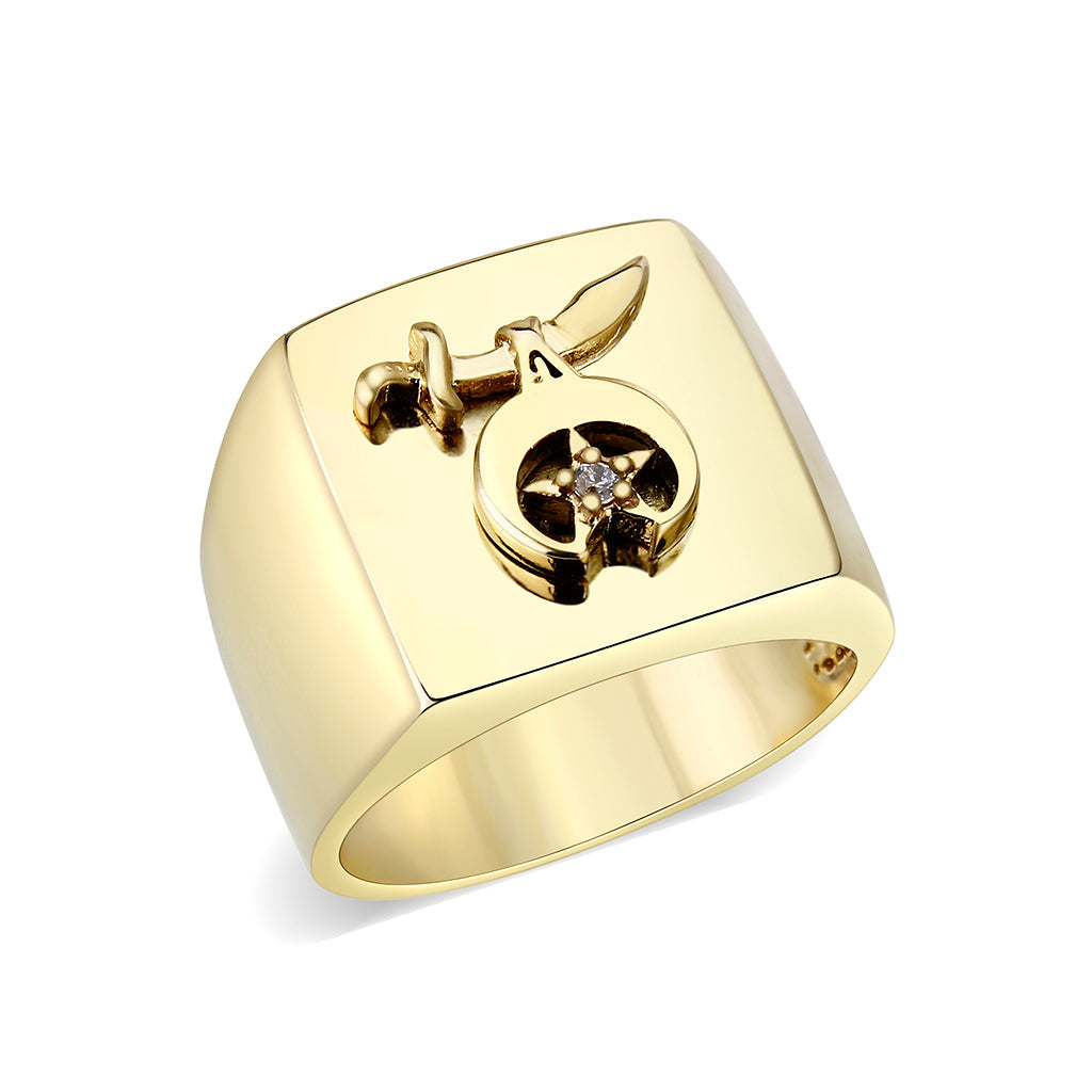 Ion Gold Plated  Brass Ring with No  Stone