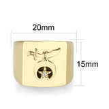 Ion Gold Plated  Brass Ring with No  Stone