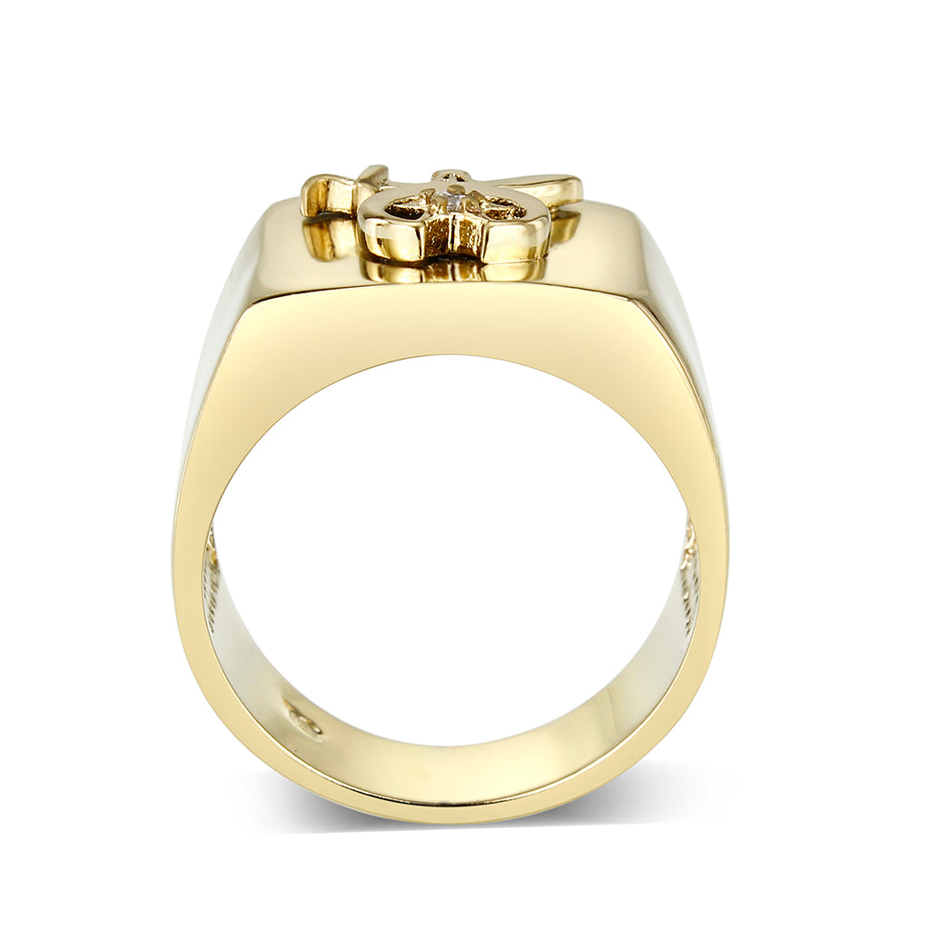 Ion Gold Plated  Brass Ring with No  Stone